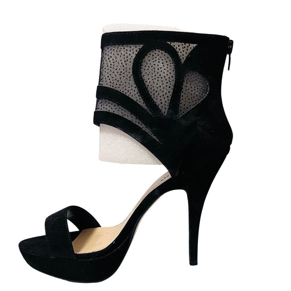 New black suede high heels
